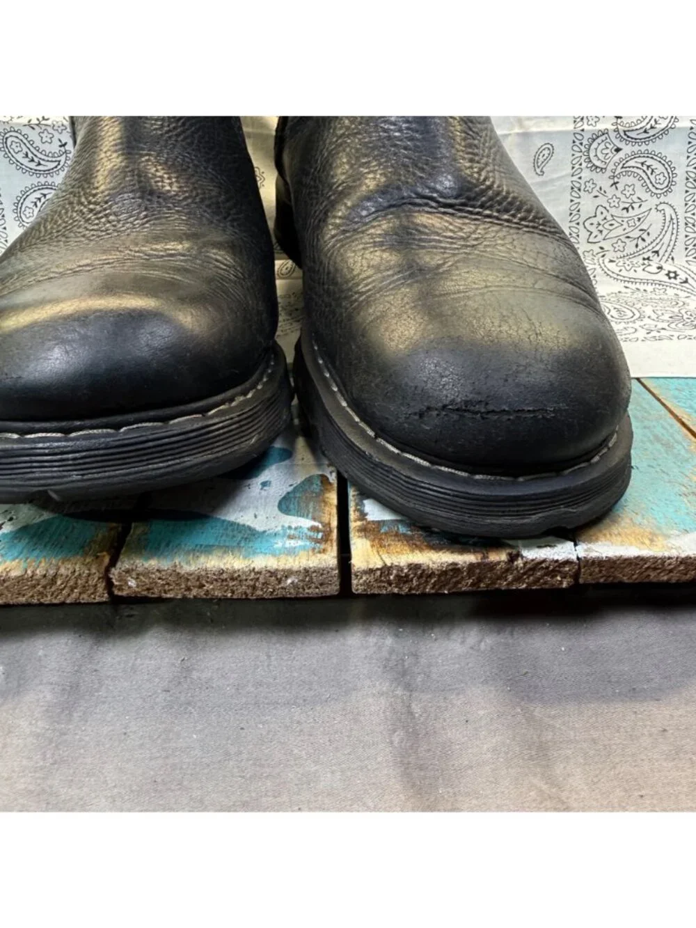 VTG Dr Martens Indiana Men's Size 11 Black Leather Pull On Biker Boots